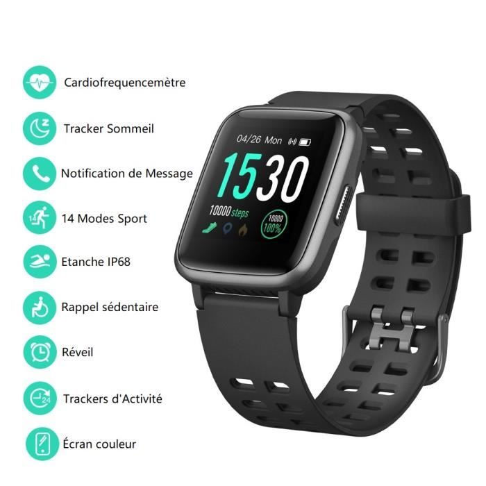 YAMAY Montre Connect e Homme Femme Sport Smartwatch Bluetooth