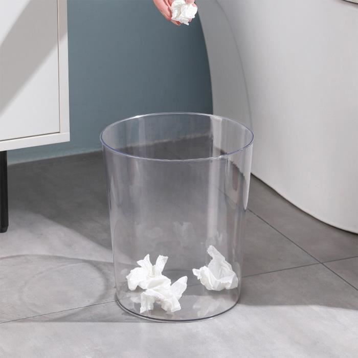TMISHION corbeille à déchets en plastique Poubelle transparente en