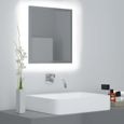 984Magasin•)Miroir LED de salle de bain,Miroir mural salle de bain Gris brillant 40x8,5x37cm Aggloméré VENTE Meilleures-0