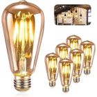 CHANGM Ampoule Edison Vintage E27, 6 Pièces Ampoule Filament E27 Vintage ST64 Lampe Décorative Rétro Ampoule LED Edison Antique Lampe 6W