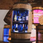 Creative Cooper Casier à Vin Tonneau En Bois Armoire Bar Meuble Rangement Bouteille Alcool Minibar Bar de jardin 80cm Wengé