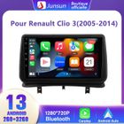 Junsun Autoradio Android 12 2Go+32Go pour Renault Clio Ⅲ (2005-2014) avec 9''écran Tactile Carplay GPS WiFi Bluetooth Android Auto