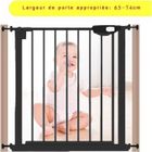 FONDUPIN Barrière de Sécurité Extensible Enfant,Barrière Pour Bebe ou Animaux (Largeur de Porte 65-74 cm) Noir