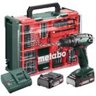Perceuse-visseuse sans fil 18V METABO avec 2 batteries 2Ah Li-Power & Chargeur SC 30 en Coffret avec atelier mobile- BS18Set