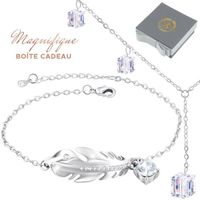 Bracelet & collier baignés dans l'OR Blanc en Cristal Autrichien pour femmes. 2SPLENDID®. 2 pour le prix d'1. Bel écrin cadeau