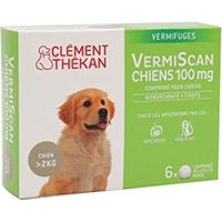 Clément Thékan Vermifuge Vermiscan Chiot et Chiens <2kg 6 comprimés