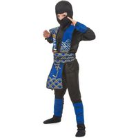 Déguisement ninja bleu et doré garçon - S 4-6 ans (110-120 cm)