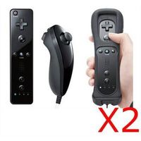 QUMOX Manette Wiimote+Nunchuck+Housse Pour Wii noir X2 - manettes compatible
