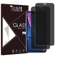 Tikawi x2 Verre trempé Noir Anti Espion Iphone 11 (6.1') - XR Protection Ecran Haute résistance 9H [Anti-traces] Film de protection