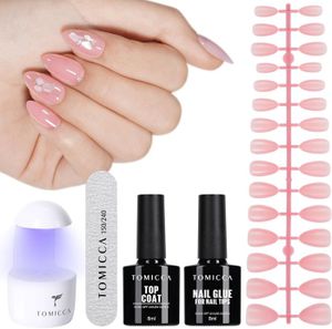 VERNIS A ONGLES Kit Capsule Pose Americaine Ongles, Colle Faux Ongles 8 En 1, Top Coat Vernis À Ongles Gel, Mini Lampe Uv Ongles Gel, 180