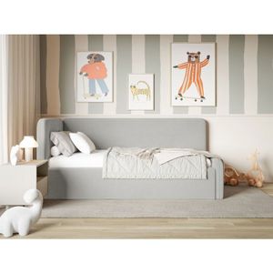 Têtes de lit - ZERONE - Gris clair - 90x5x78/88 cm - Tissu AB345824