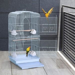 VOLIÈRE - CAGE OISEAU Cage à oiseaux en Metal pour Canaris et Perruches 
