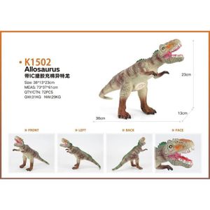 FIGURINE - PERSONNAGE A2 environ 38 cm - Modèle de tyrannosaure Rex en caoutchouc souple, Modèle de dinosaure adapté aux jouets d'a