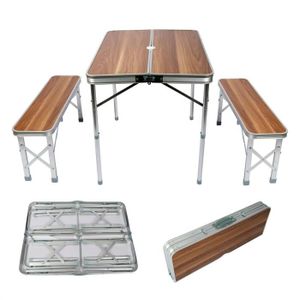 TABLE DE CAMPING Table pliante valise aluminium 2 bancs table de ca
