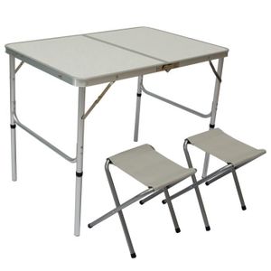 TABLE DE CAMPING Table de Camping pliable réglable en hauteur 90x60