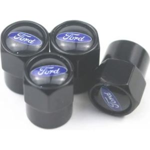 DNZ Lot de Bouchons de Valve pour Pneu de Voiture Ford et Porte-clés avec Porte-clés pour Tous Les modèles Ford 