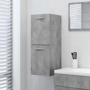 COLONNE - ARMOIRE SDB Armoire de salle de bain - Aggloméré - Gris béton - Contemporain - Design
