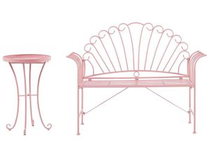 Ensemble table et chaise de jardin Ensemble de jardin banc et petite table en métal r