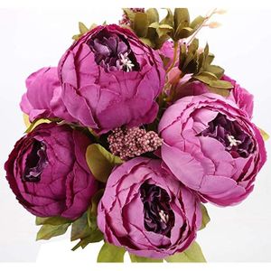 FLEUR ARTIFICIELLE Pivoines violet  2 pcs pivoines en soie faux bouquet de fleurs fleurs décoratives