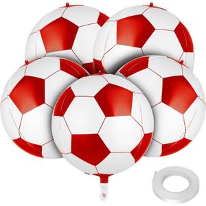 BALLON DÉCORATIF  4D Lot De 5 Ballons De Football En Aluminium En Fo