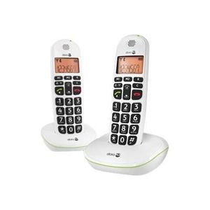 Téléphone fixe DORO Téléphone sans fil PhoneEasy Duo DECT avec af