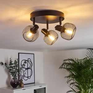 Plafonnier Led Orientables 3 Spots - Luminaire Plafonnier Salon E14 -  Éclairage De Plafond Noir Luminaires Intérieur Appliqu[u327] - Cdiscount  Maison
