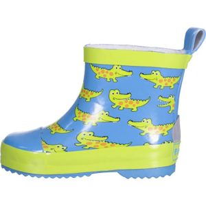 BOTTE Bottes de pluie en caoutchou bébé Playshoes Low Crocodile - Bleu - Demi-tige - Réflecteurs - Facile à enfiler