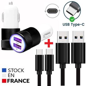 CHARGEUR TÉLÉPHONE Pack Chargeur Auto + 2 Câbles Micro USB pour Samsu