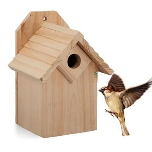 NICHOIR - VOLIÈRE Nichoir pour oiseaux en bois - 10034455-58