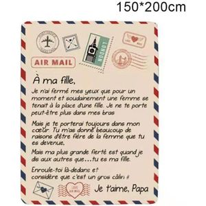 UFAVOR Couverture Polaire /à ma fille Lettre imprim/ée courtepointes Couverture de courrier a/érien personnalis/ée de Maman Papa Encourager et Brave Energy Blanket Couverture en flanelle Cadeaux