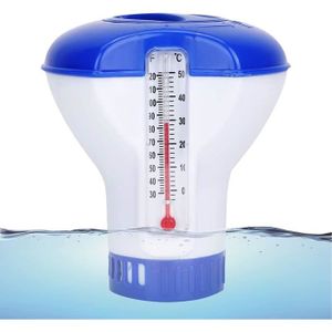 Doseur Flottant Chlore/Brome Pour Piscine - Ø17cm Avec Thermomètre - Capacité 200g