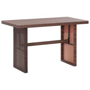 TABLE DE JARDIN  vidaXL Table de jardin Marron 110x60x74 cm Résine tressée