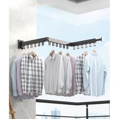 Corde à Linge Rétractable Murale 4.2M - Acier Inoxydable - Pour Intérieur/Extérieur - Max 20kg