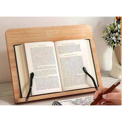 Exerz Support de lecture en bambou/Support de livre de recettes - Qualité supérieure/Ajustable