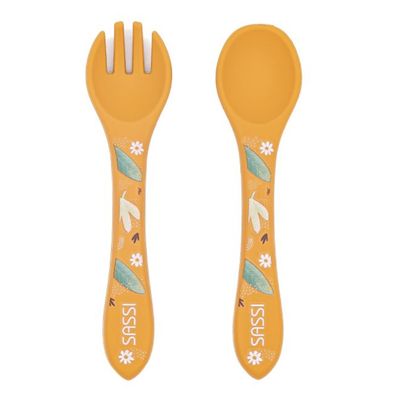 Couverts Bébé En Silicone - Cuillère Et Fourchette - Sans BPA - Pour Bébé Dès 6 Mois - Lavables Au Lave-vaisselle