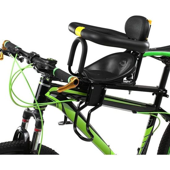 Siège Enfant Avant SanBouSi – Avec Pédales Pliables, Rampe De Sécurité – Charge Max 30 Kg, S’adapte à Tige 31,8 Mm – Pour VTT Et Vélos électriques