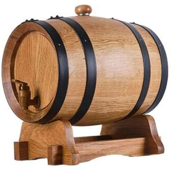Tonneau En Chêne 1L/3L/5L Tonneau à Vin En Bois Avec Tréteau Et Robinet Tonneau Vintage En Bois Pour Whisky, Liqueur, Liqueur, Maison, Bar, Fête Et
