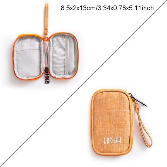 D Orange -Sac de rangement Portable pour gadgets de voyage, sac numérique  pour câbles, lignes de données, organisateur de colis, ven - Cdiscount  Maison