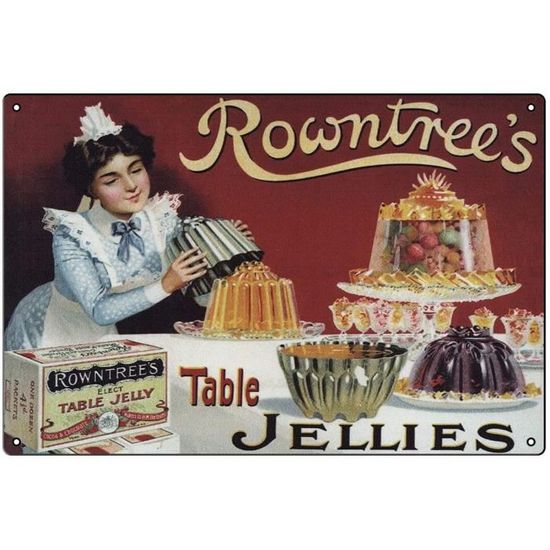 Rowntree JellyMini plaque murale en métal, style rétro, plaque murale