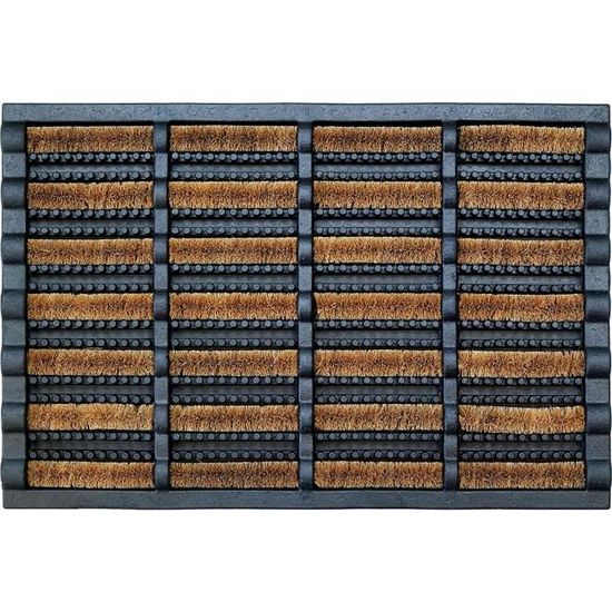 4060 Combimat Tapis Paillasson Fibre Coco-Acier Galvanisé-Caoutchouc Beige 60 x 40 x 2,29 cm