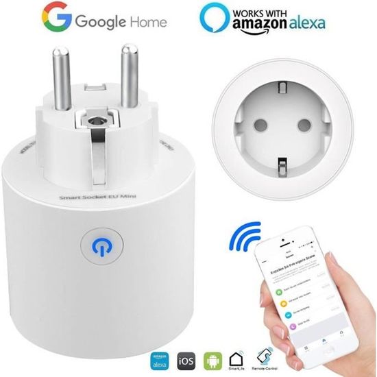 Prise Connectée Grefic WiFi Alexa, Google Home et application 12€39 @