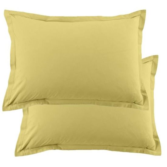 Lot De 2 Taies D'Oreiller 50x70cm 100% Coton - Douces Et Confortables (Coloris J)