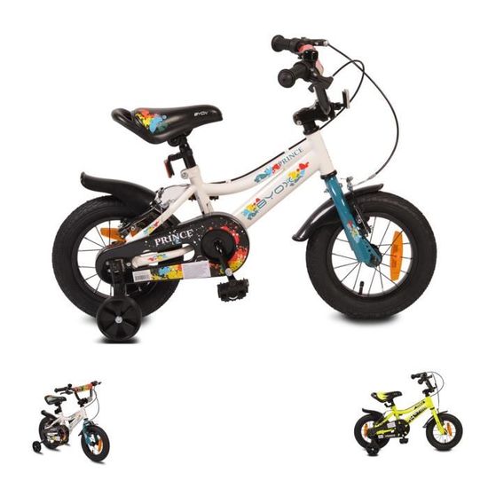 Byox, vélo Prince de 12 pouces pour enfants, roues d'entraînement,  garde-chaîne [Bleu] - Cdiscount Sport
