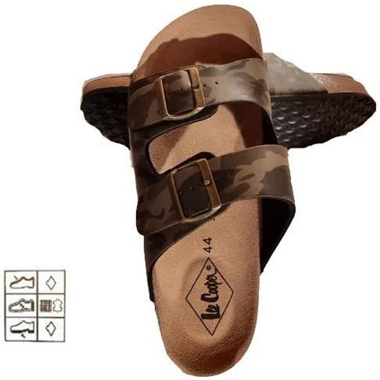 Lee Cooper sandale homme a boucle confort Kaki Cdiscount Chaussures