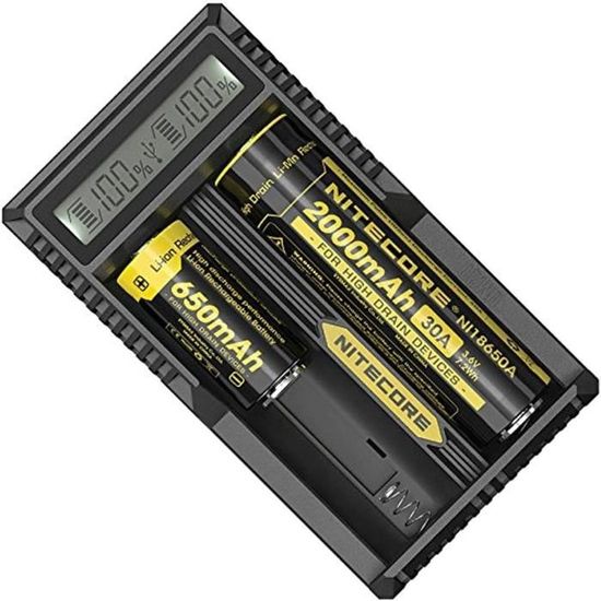 Chargeur XPower M2 Double Pour Accus 18650 20700 21700 - Recharge USB-C 2A - Activation Basse Tension - Portable Et Sécurisé
