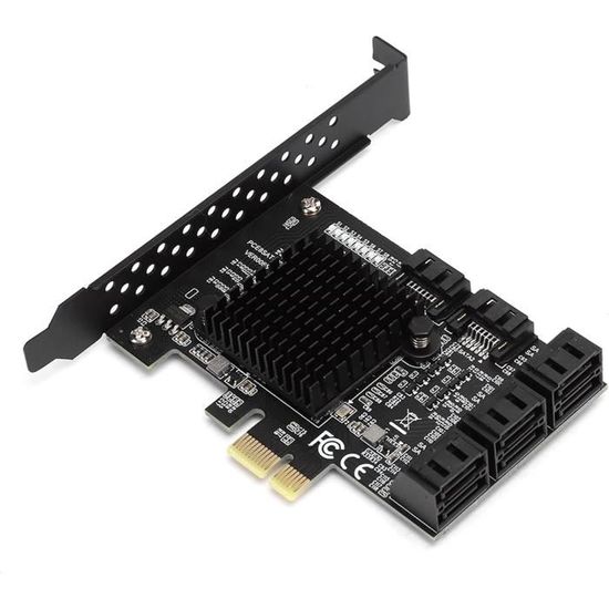 Carte SATA PCIE 16 Ports 6 Go SATA 3.0 Avec Câble, Carte D'Extension