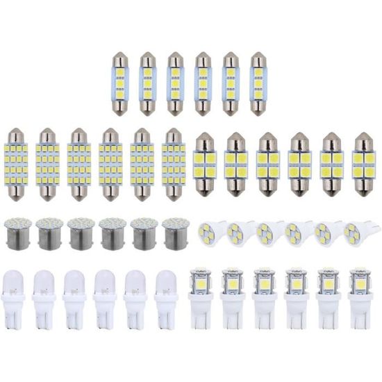 Generic T10 6000K SMD LED éclairage Intérieur De Voiture 42 Pièces Ampoules  Blanches - Prix pas cher