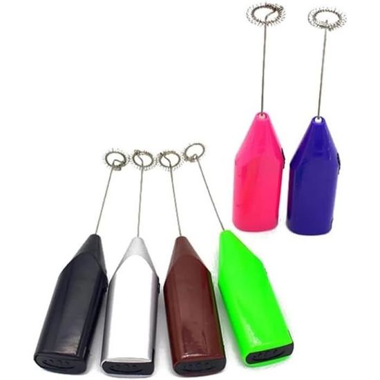 Mousseur à Lait électrique PARENCE - Portatif, Sans Fil (2xAA) - 21.5 Cm - Pour Cappuccino, Latte, Chocolat Chaud - Couleur Aléatoire (noir/marron/violet)