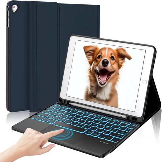 Étui Clavier Pour Ipad 9.7", Ipad 6Ème-5Ème Génération-2018-2017, Ipad