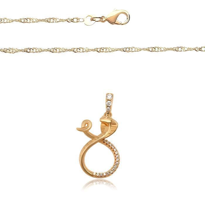 Collier Serpent Plaqué or - Femme - 45cm